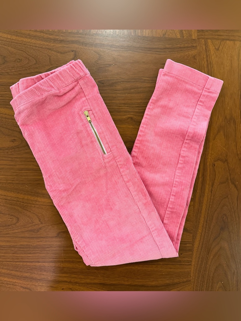 bella bliss Pink Corduroy Pants with Gold Zipper Size 10